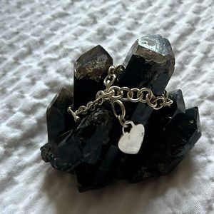 Sterling heart Cain toggle bracelet